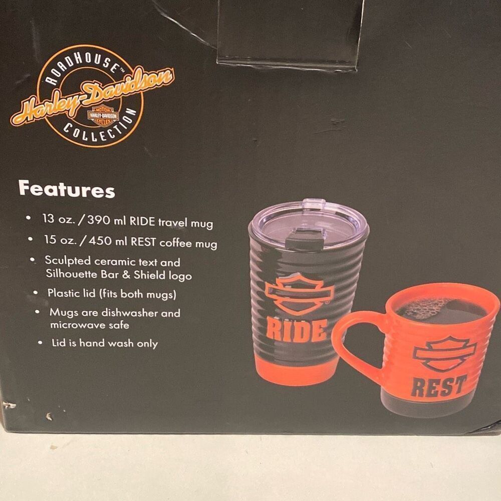 Harley-Davidson Ride & Rest Travel/ Coffee Mug Set - Picture 3 of 10